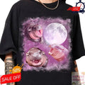 Moo Deng Moon Shirt, Funny Baby Hippo Shirt, Moo Deng Bootleg Rap Tee, 3 Moon-Deng, Baby Pygmy Hippo Tee, Three Moo Deng...