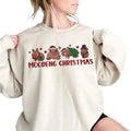 Moodeng Christmas Embroidered T-Shirt, Funny Baby Hippo Moo Deng Tee, Holiday Unisex Sweatshirt and Hoodie | GrindPrints.com