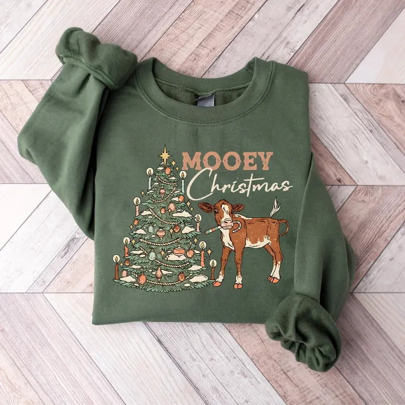 Mooey Western Heifer Shirt Xmas Cow Retro Western Cow Vintage Heifer Cows T-Shirts, Hoodie, Sweatshirt