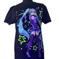 Moons start  Women's T-Shirt - Black Graphic Print Design Featuring Anime Character