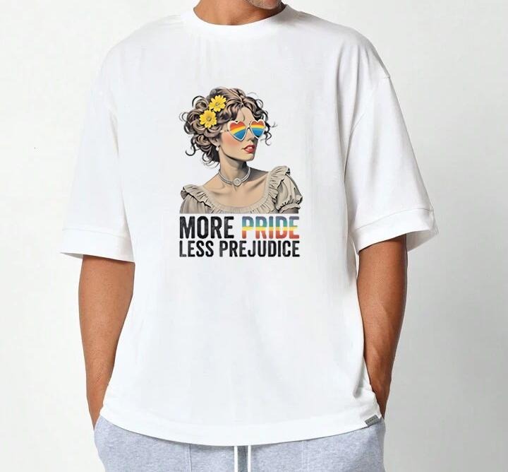 More Pride Less Prejudice LGBT Queer T-Shirt Retro Vintage Graphic Retro Graphic Tee Football Team Retro College Hoodie,...