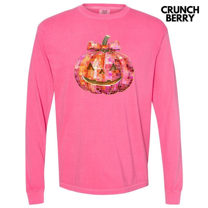 Mosaic Pink Jack O Lantern Long Sleeve Comfort Colors T-Shirt 'NLB' Hoodie, Sweatshirt | GrindPrints.com
