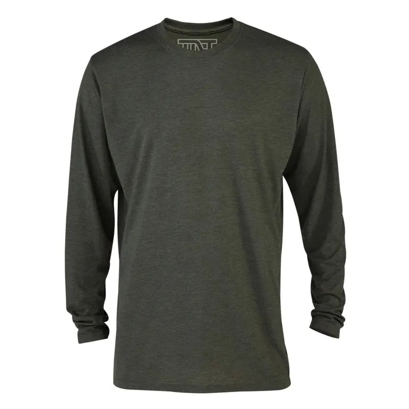 Moss Heather Long Sleeve Tri-Blend T-Shirt - Green Hoodie, Sweatshirt | GrindPrints.com
