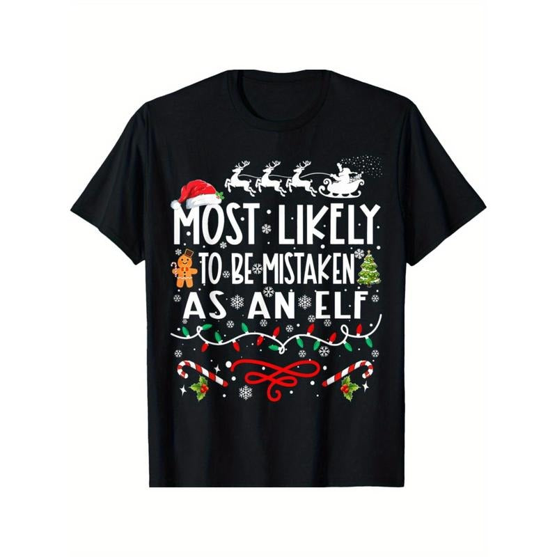Most Likely To Be Mistaken As An Elf Family Christmas T-Shirt made in usa Hoodie, Sweatshirt | GrindPrints.com