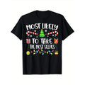 Most Likely To Take The Most Selfies Christmas Tree Xmas Theme Men Women T - Shirt, 100% Cotton, for Social Occasion, S