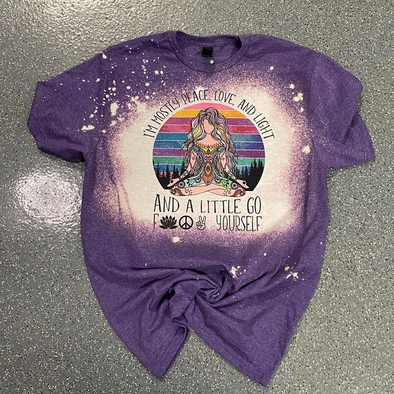 Mostly Peace Love and Light Shirt Hoodie, Sweatshirt | GrindPrints.com