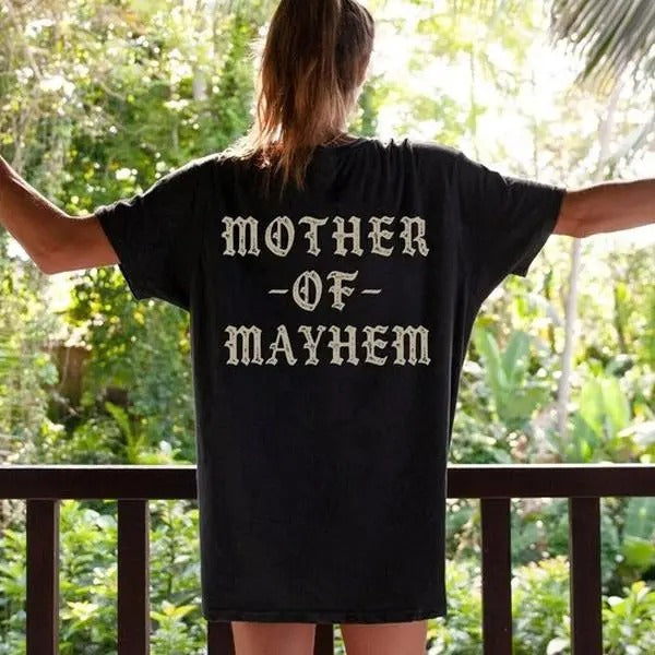 Mother Of Mayhem T-Shirt, Cool Mom Gift, Mama of Girl Gift Sweatshirt, Mom of boy Tee, Grunge Alternative Punk Rocker...