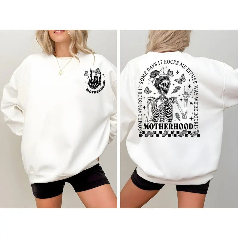 Motherhood Shirt Some Days I Rock Retro Mama Rock Mom Funny Mom Cute Mom Mom Life Shirt Comfort Colors Teestyle{N002}2 T-Shirts, Hoodie, Sweatshirt