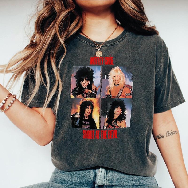 Motley Crue - Shout At The Devil Mock Tshirt. Hoodie, Sweatshirt | GrindPrints.com
