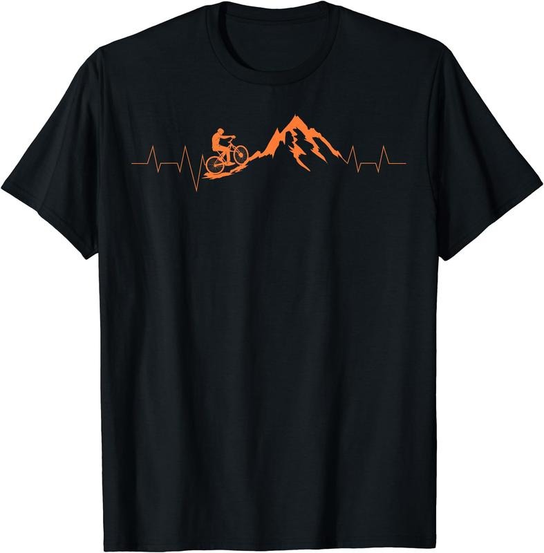 Mountain Bike Heartbeat Shirt Cute Bike Heartbeat Cotton Short Sleeve T-Shirts, Hoodie, Sweatshirt