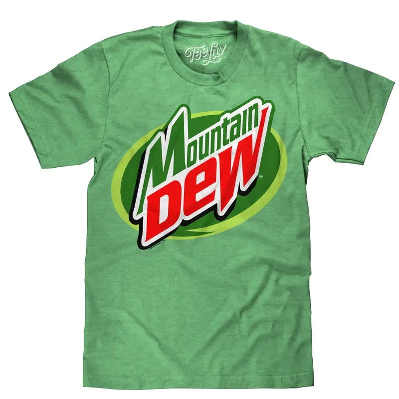 Mountain Dew Logo Big & Tall T-Shirt - Kelly Green Heather Hoodie, Sweatshirt | GrindPrints.com
