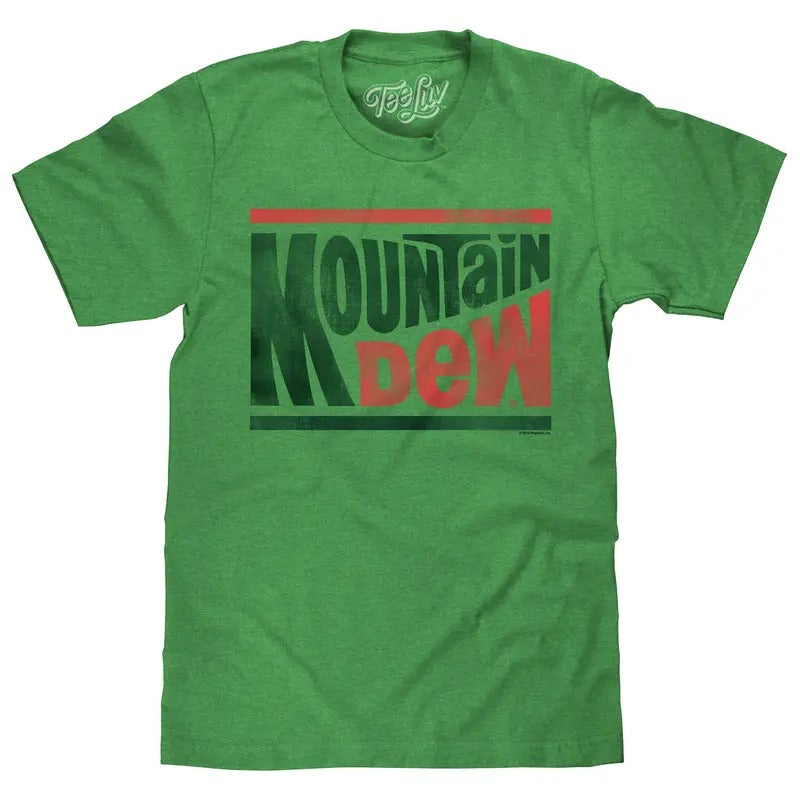Mountain Dew Retro Logo T-Shirt - Green Hoodie, Sweatshirt | GrindPrints.com