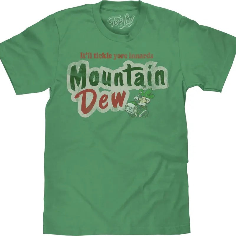 Mountain Dew Tickle Yore Innards Big and Tall T-Shirt - Green Hoodie, Sweatshirt | GrindPrints.com