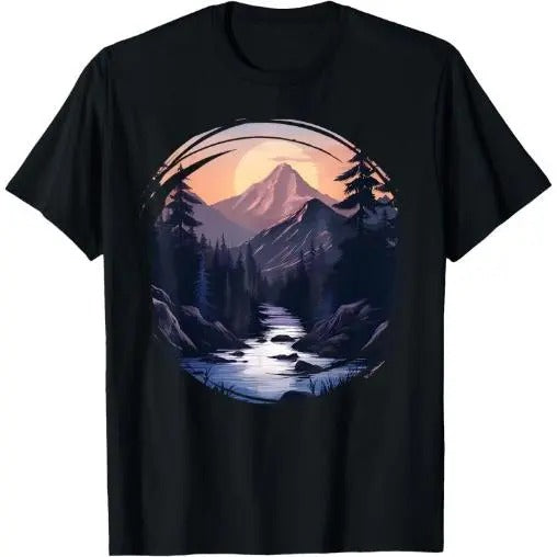 Mountain Hiking Climbing Outdoor Nature Forest Mens Graphic T-Shirt Made in USA Hoodie, Sweatshirt | GrindPrints.com