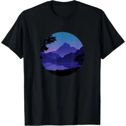 Mountain Silhouette Forest Lake Reflection Made USA T-Shirts, Hoodie, Sweatshirt