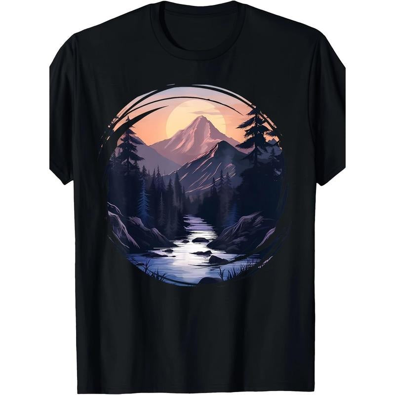 Mountaineering Outdoor Nature Forest Men's graphic T-shirt Made in USA Hoodie, Sweatshirt | GrindPrints.com
