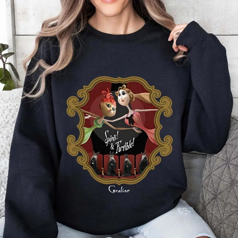 Ms. Spink and Forcible in Coraline Shirt, Ms. Spink Forible candy Coraline Sweatshirt Hoodie, Horror Movie Merch,...