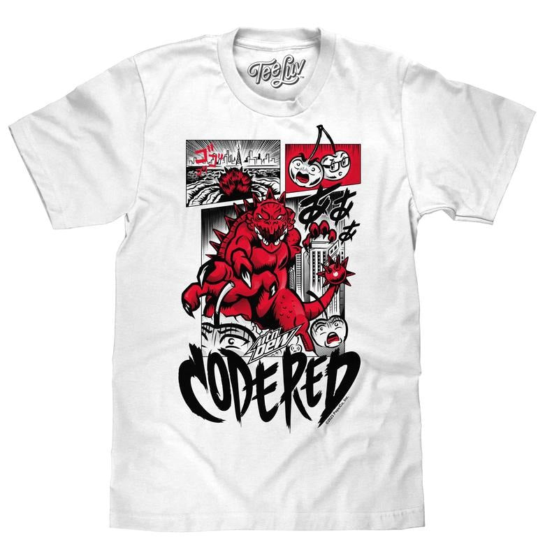 Mtn Dew Code Red Comic Book T-Shirt - White Hoodie, Sweatshirt | GrindPrints.com