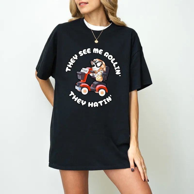 Muffin Heeler Shirt, Bluey Tee Shirt , Bluey Character, Funny Mom Tee Shirt, They See Me Rollin They Hatin Muffin Heeler...