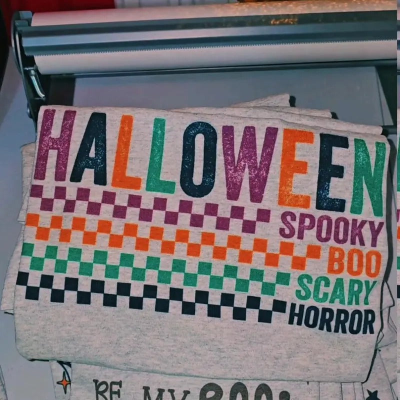 Multi Color Halloween Graphic Tee Loose fit Hoodie, Sweatshirt | GrindPrints.com