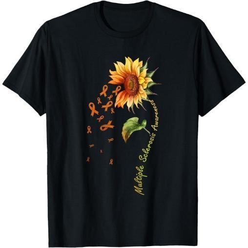 Multiple Sclerosis Awareness Sunflower Shirt MS Awareness T-Shirt Made in USA Hoodie, Sweatshirt | GrindPrints.com