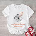 Multiple Sclerosis Shirt, Dandelion MS Fighter T-Shirt, MS Warrior Gift Tee, Matching Orange Ribbon Shirt, Unisex Ms...