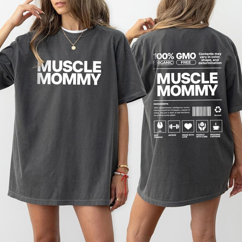 Muscle Mommy Comfort Colors Shirt, Mother's Day Gifts, Muscle Mom Era T-shirt, Weight Lifting Mama Graphic Tee, Funny...