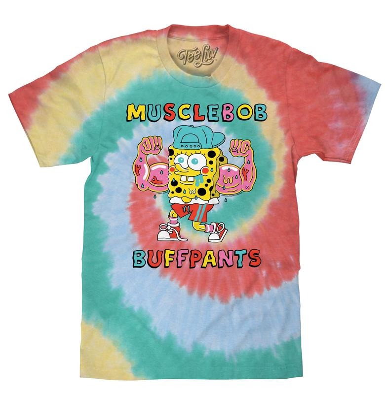 Musclebob Buffpants Spongebob Tie Dye T-Shirt - Gum Drop Hoodie, Sweatshirt | GrindPrints.com