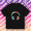 Colorful Graffiti Headphones Tee |   'Audio Wave' Trendy Outfit |   Daily/Music Festival Masterpiece Hoodie, Sweatshirt