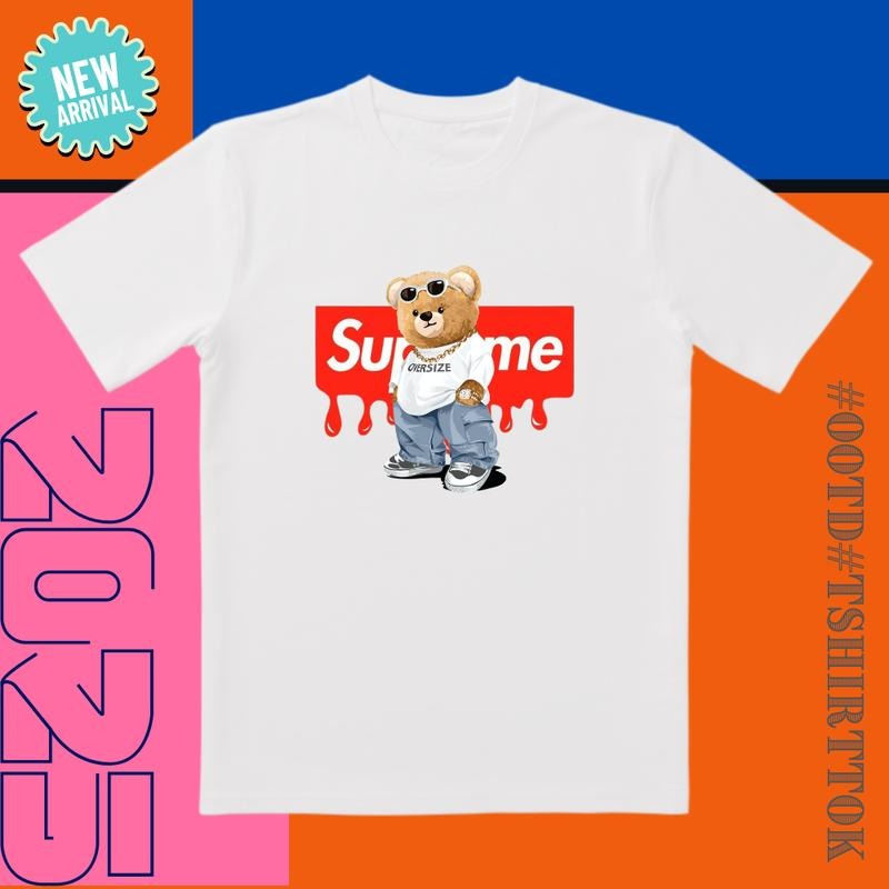 Teddy Bear * Neon Orange-Blue |   Streetwear Trendsetters Must-Have |   Date Night/Music Festival Outfit T-Shirts,...
