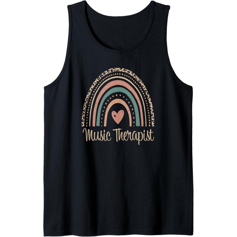 Music Therapist Rainbow Music Therapy Month Appreciation Tank Top T-Shirts, Hoodie, Sweatshirt | GrindPrints.com