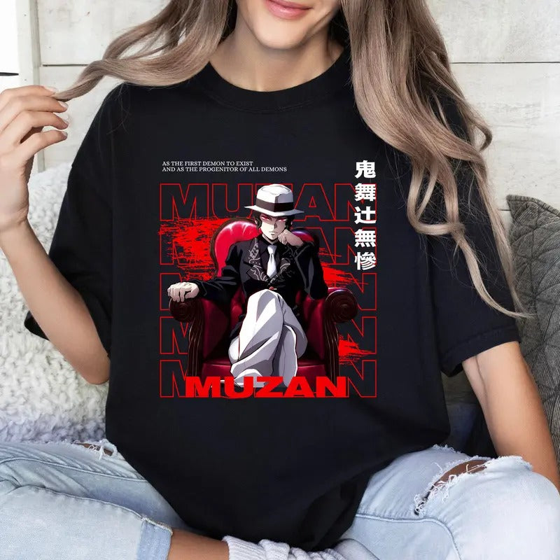 Muzan DM Anime Lover Shirt Crewneck Hoodie Comfort Cotton Sweatshirt | GrindPrints.com
