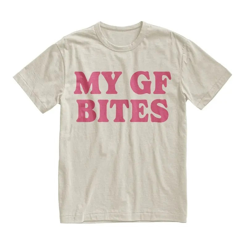 My Gf Bites Tshirt, My Girlfriend Shirt, Funny Gag Gift, Boyfriend Shirt, Boyfriend Gift, Funny Meme, Aesthetic Shirt,...