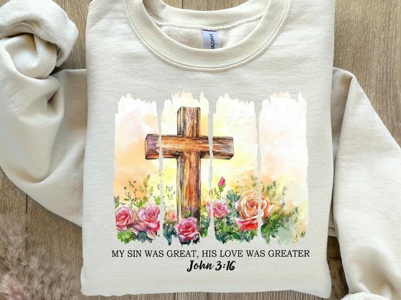 My Sin Was Great, But His Love Was Greater DTF Transfers - THIS IS NOT A SHIRT Hoodie, Sweatshirt | GrindPrints.com