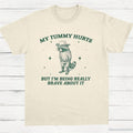 My Tummy Hurts But I'm Being Really Brave About It Vintage TShirt, Funny Raccoon T Shirt, Cowboy Meme Tee, Bandit...