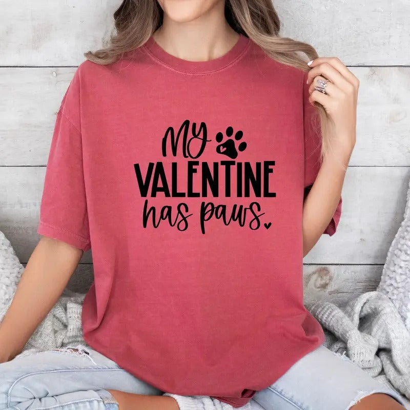 My Valentines has paws Custom colors tee shirt Casual Comfort Cotton Hoodie, Sweatshirt | GrindPrints.com