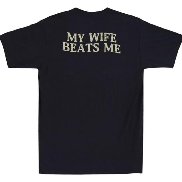 My Wife Beats Me Funny Saying Humor Quote (On Back) Men's Short Sleeve T-Shirt, Graphic tee, Fashion Cotton, Streetwear,...