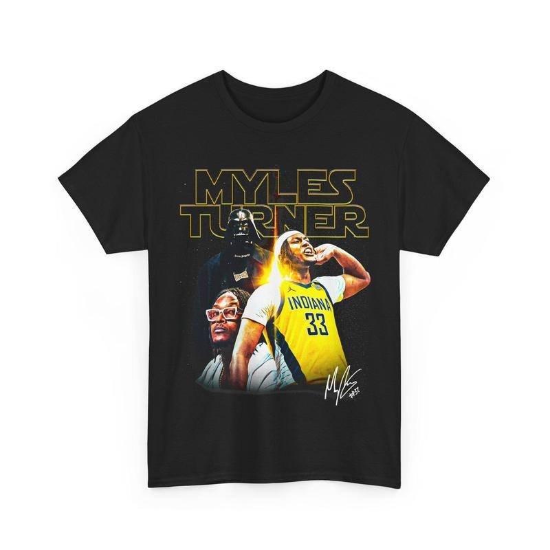 Myles Turner Inspired Graphic Tee, 100% Cotton Unisex T-Shirt, Gift For Fan Hoodie, Sweatshirt | GrindPrints.com