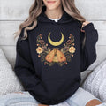 Mystical Moth and Moon, Enchanted Floral Night Sky Hoodie T-Shirts, Sweatshirt | GrindPrints.com