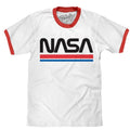 NASA Worm Logo Ringer T-Shirt - White and Red Hoodie, Sweatshirt | GrindPrints.com