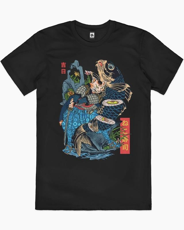 NEKO SUSHI T-SHIRT, Men Summer Fashion Cotton, Cotton Menswear, S to 3XL Soft Top Hoodie, Sweatshirt | GrindPrints.com