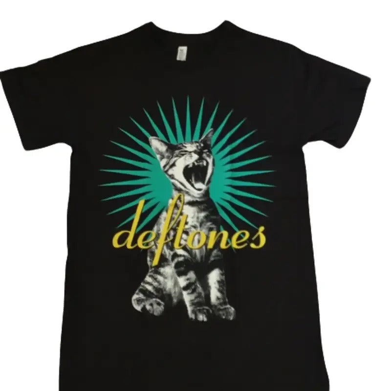 NEW- DEFTONES CAT BAND T-SHIRT  Classic Cotton Fabric Menswear Hoodie, Sweatshirt | GrindPrints.com