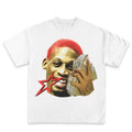 NEW: Dennissss Rodmannn RED Star T-shirt, Streetwear Shirt, Vintage Rap Graphic Tee, Hip Hop Graphic Print T-Shirt,...