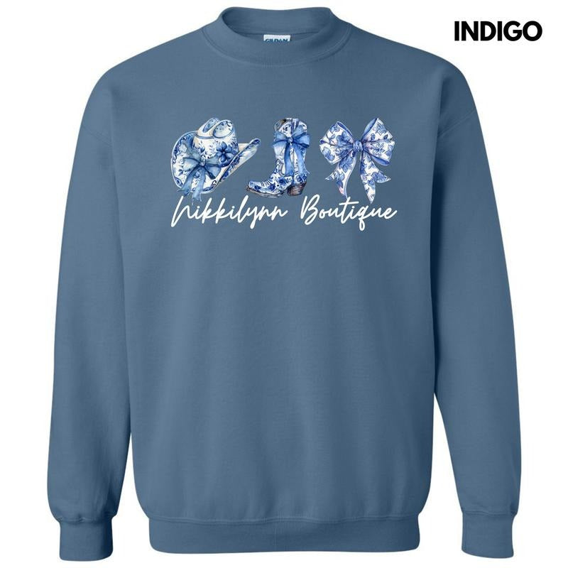NLB MERCH - Blue Floral Trio Sweatshirt 'NLB' T-Shirts, Hoodie | GrindPrints.com