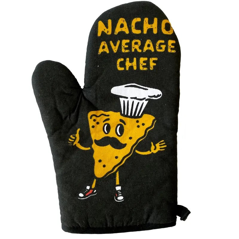 Nacho Average Chef Oven Mitt Funny Cooking Mexican Food Novelty Kitchen Glove Funny Graphic Kitchenwear Cinco De Mayo ...