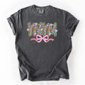 Nana, Mother's Day, Ribbon, Bow, Floral, Flowers, Bright, Colorful, Pastels Tshirt, Women's Comfort Colors Tee Hoodie,...