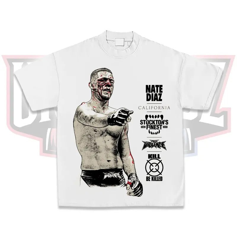 Nate Diaz Boxing Boxer Sports Shirt UFC Shirt MMA Shirt Him Her Cotton Menswear Top T-Shirts, Hoodie, Sweatshirt