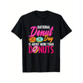 National Donut Day Funny T-Shirt - 100% Cotton Crew Neck Casual Tee with Doughnut Sprinkles Print, All-Season Comfort,...