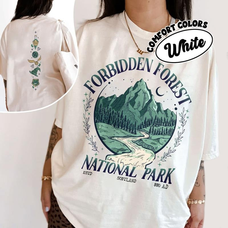 National Park Wizard Comfort Colors Shirt Forbidden Forest Shirts HP Inspired Wizarding World Bookish Fan Womenswear T-Shirts, Hoodie, Sweatshirt