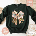 Nativity Bow Christmas Sweatshirt, Religious Christmas Sweater, Women's Holiday Crewneck T-Shirts, Hoodie | GrindPrints.com
